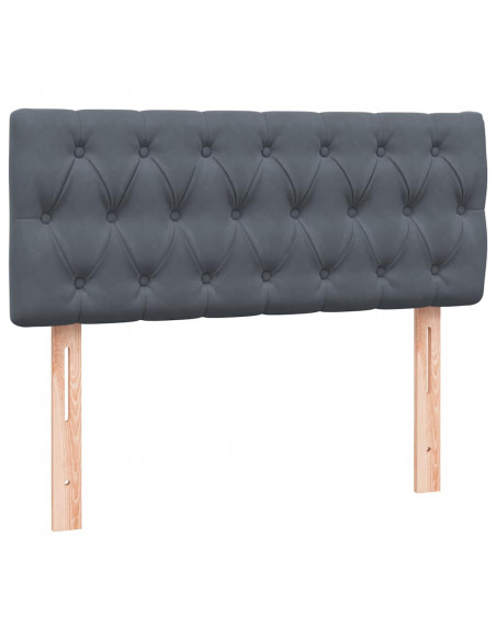 Letto a Molle con Materasso e LED Grigio Scuro 120x220 cm Velluto