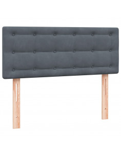 Letto a Molle con Materasso e LED Grigio Scuro 120x220 cm Velluto 2