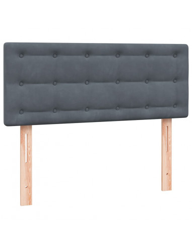 Letto a Molle con Materasso e LED Grigio Scuro 120x220 cm Velluto