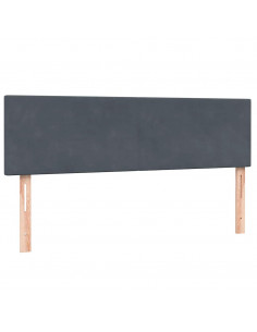 Giroletto a Molle con Materasso Grigio Scuro 140x220 cm Velluto