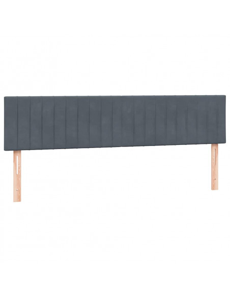 Letto a Molle con Materasso e LED Grigio Scuro 180x220 cm Velluto