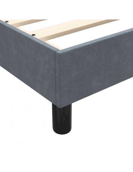 Giroletto a Molle con Materasso Grigio Scuro 80x220 cm Velluto