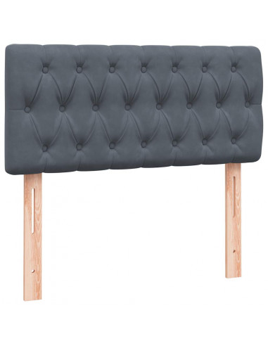 Letto a Molle con Materasso e LED Grigio Scuro 80x220 cm Velluto