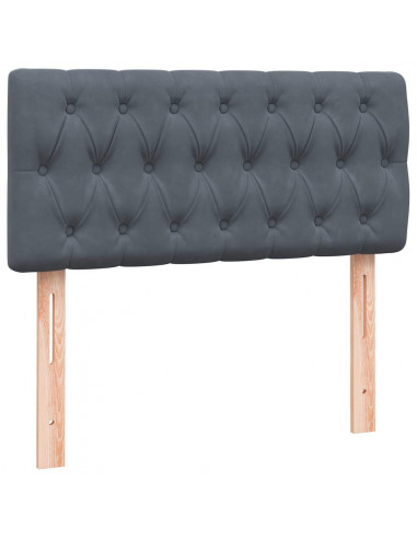 Giroletto a Molle con Materasso Grigio Scuro 80x220 cm Velluto