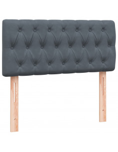 Giroletto a Molle con Materasso Grigio Scuro 90x220 cm Velluto