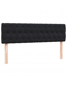 Letto a Molle con Materasso e LED Nero 140x210 cm in Velluto