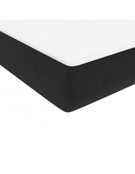 Giroletto a Molle con Materasso Nero 80x220 cm Velluto