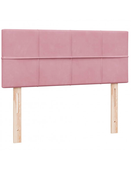 Letto a Molle con Materasso e LED Rosa 120x220 cm in Velluto