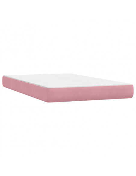Giroletto a Molle con Materasso Rosa 120x220 cm in Velluto