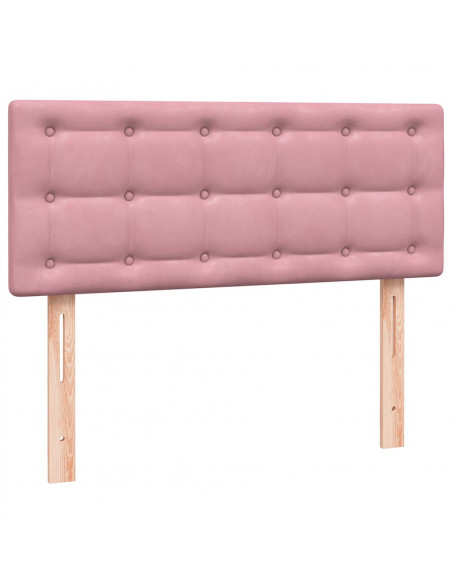 Letto a Molle con Materasso e LED Rosa 120x220 cm in Velluto
