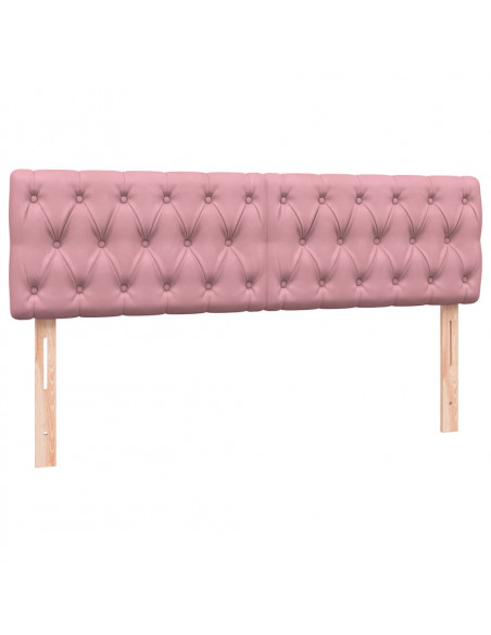 Letto a Molle con Materasso e LED Rosa 140x220 cm in Velluto