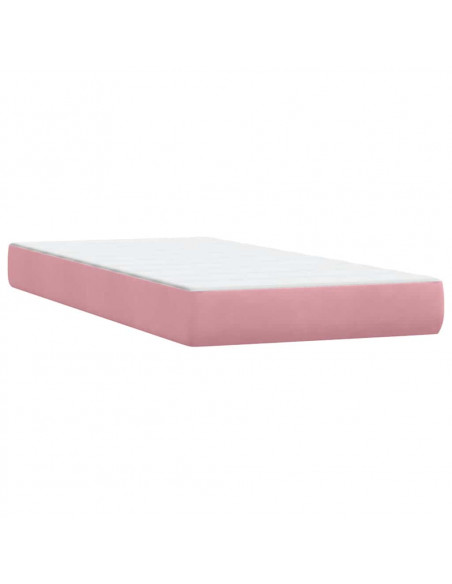Giroletto a Molle con Materasso Rosa 80x220 cm Velluto