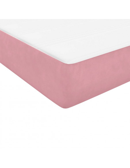 Giroletto a Molle con Materasso Rosa 80x220 cm Velluto