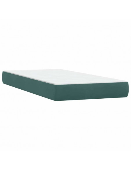 Giroletto a Molle con Materasso Verde Scuro 80x220 cm Velluto