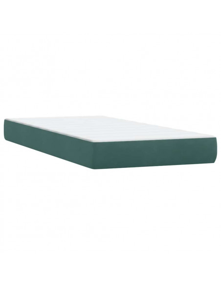 Giroletto a Molle con Materasso Verde Scuro 80x220 cm Velluto