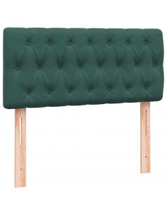 Letto a Molle con Materasso e LED Verde Scuro 90x210 cm Velluto