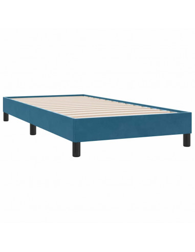 Giroletto a Molle senza Materasso Blu Scuro 100x210 cm Velluto