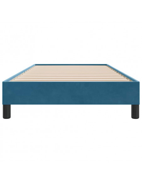 Giroletto a Molle senza Materasso Blu Scuro 100x210 cm Velluto
