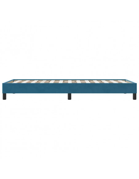 Giroletto a Molle senza Materasso Blu Scuro 100x210 cm Velluto