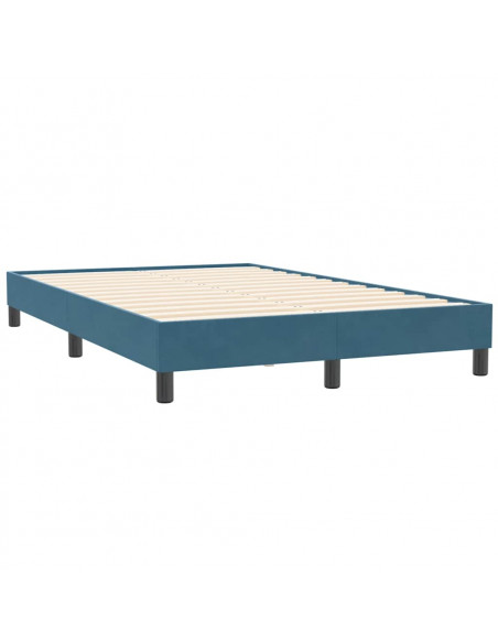 Giroletto a Molle senza Materasso Blu Scuro 120x210 cm Velluto