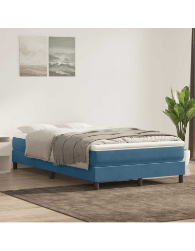 Giroletto a Molle senza Materasso Blu Scuro 120x210 cm Velluto