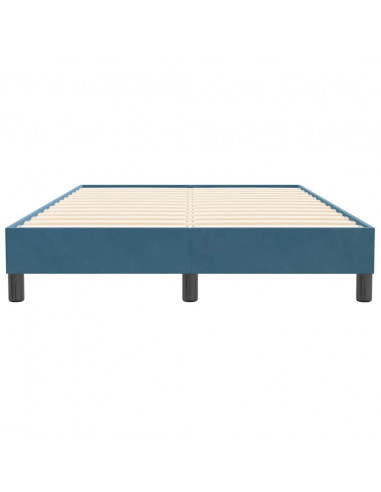 Giroletto a Molle senza Materasso Blu Scuro 120x210 cm Velluto