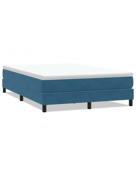 Giroletto a Molle senza Materasso Blu Scuro 140x210 cm Velluto
