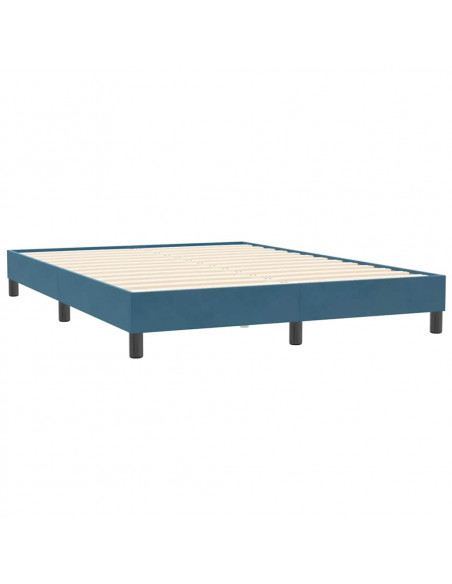 Giroletto a Molle senza Materasso Blu Scuro 140x210 cm Velluto