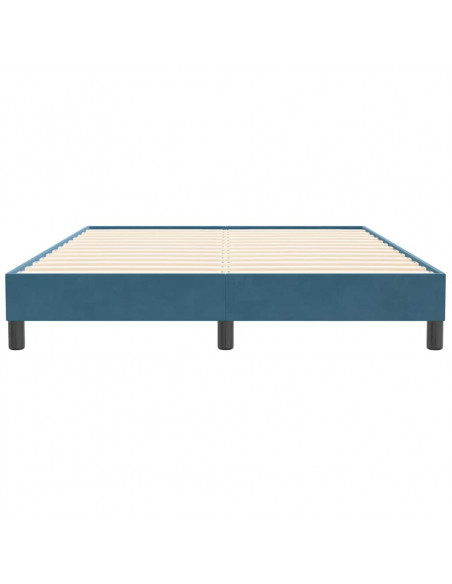 Giroletto a Molle senza Materasso Blu Scuro 140x210 cm Velluto