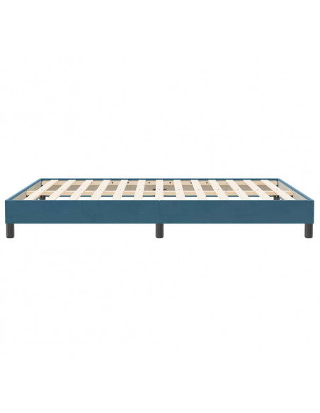 Giroletto a Molle senza Materasso Blu Scuro 140x210 cm Velluto