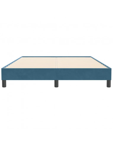 Giroletto a Molle senza Materasso Blu Scuro 160x210 cm Velluto