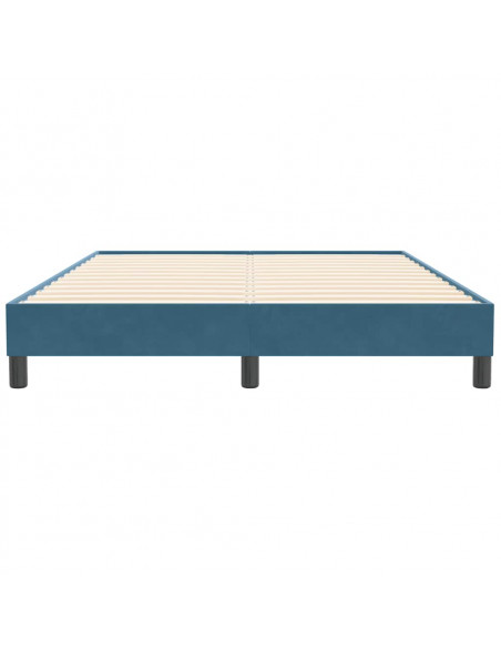 Giroletto a Molle senza Materasso Blu Scuro 160x210 cm Velluto