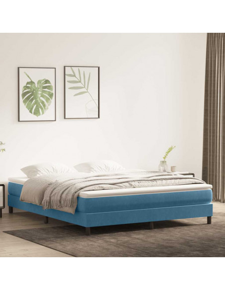 Giroletto a Molle senza Materasso Blu Scuro 180x210 cm Velluto