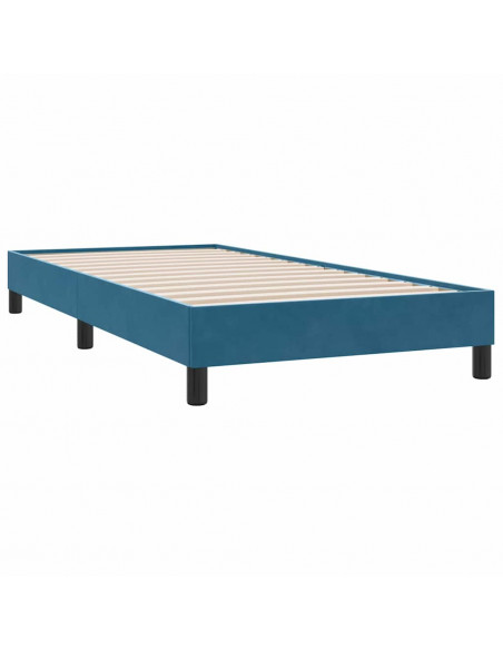 Giroletto a Molle senza Materasso Blu Scuro 90x210 cm Velluto