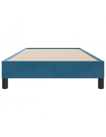 Giroletto a Molle senza Materasso Blu Scuro 90x210 cm Velluto