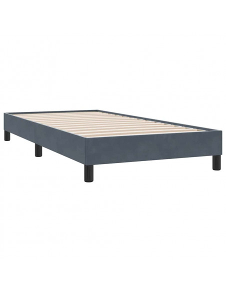 Giroletto a Molle senza Materasso Grigio Scuro 80x210cm Velluto