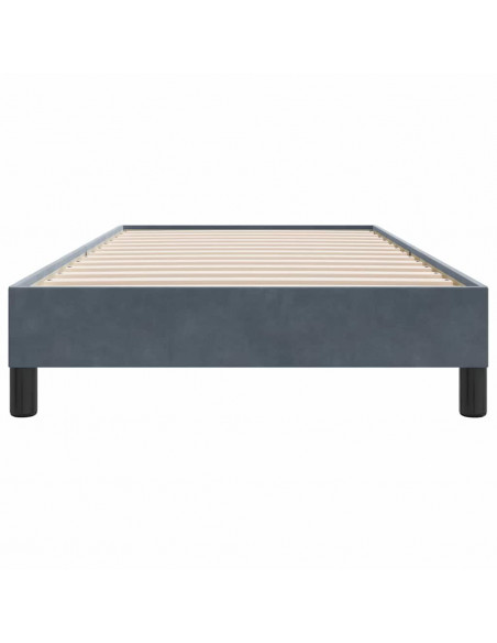Giroletto a Molle senza Materasso Grigio Scuro 80x210cm Velluto