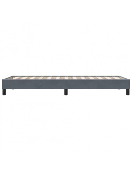 Giroletto a Molle senza Materasso Grigio Scuro 80x210cm Velluto