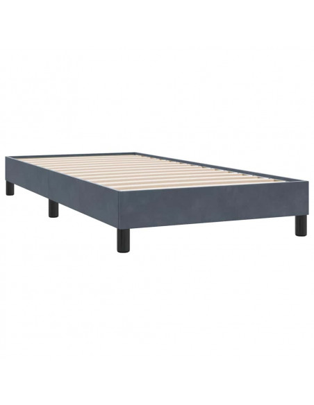 Giroletto a Molle senza Materasso Grigio Scuro 90x210cm Velluto