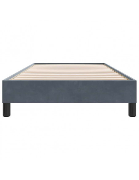 Giroletto a Molle senza Materasso Grigio Scuro 90x210cm Velluto