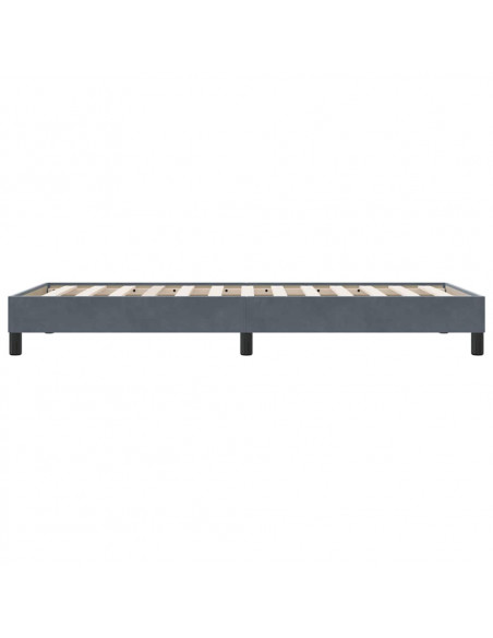 Giroletto a Molle senza Materasso Grigio Scuro 90x210cm Velluto