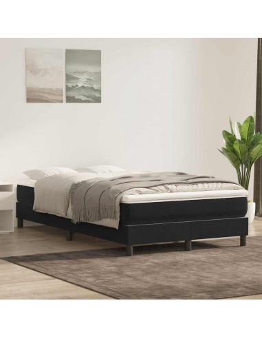 Giroletto a Molle senza Materasso Nero 120x210 cm in Velluto