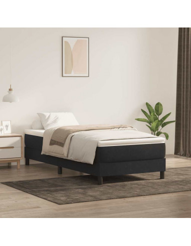 Giroletto a Molle senza Materasso Nero 80x210 cm Velluto