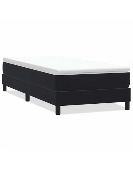Giroletto a Molle senza Materasso Nero 90x210 cm in Velluto