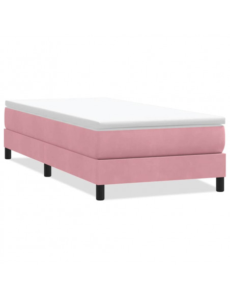 Giroletto a Molle senza Materasso Rosa 100x210 cm in Velluto