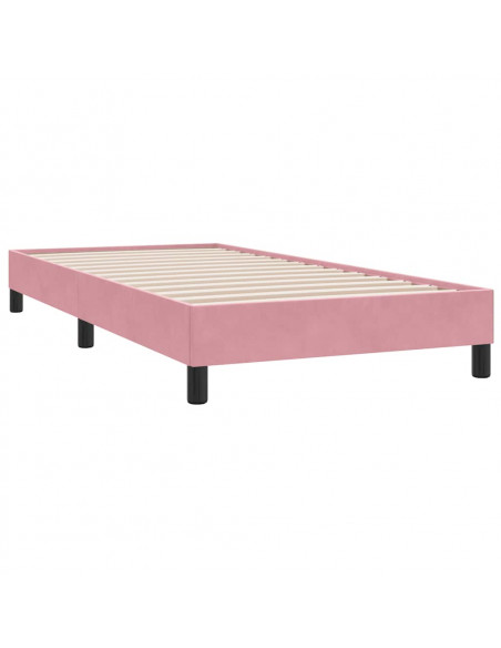 Giroletto a Molle senza Materasso Rosa 100x210 cm in Velluto