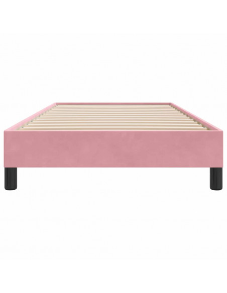 Giroletto a Molle senza Materasso Rosa 100x210 cm in Velluto