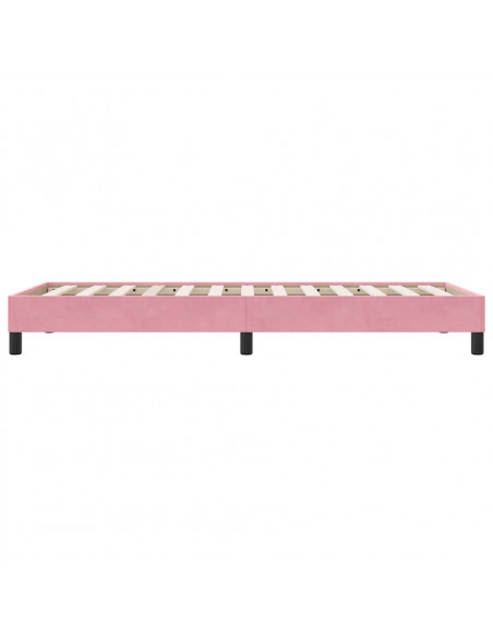 Giroletto a Molle senza Materasso Rosa 100x210 cm in Velluto