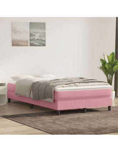 Giroletto a Molle senza Materasso Rosa 120x210 cm in Velluto