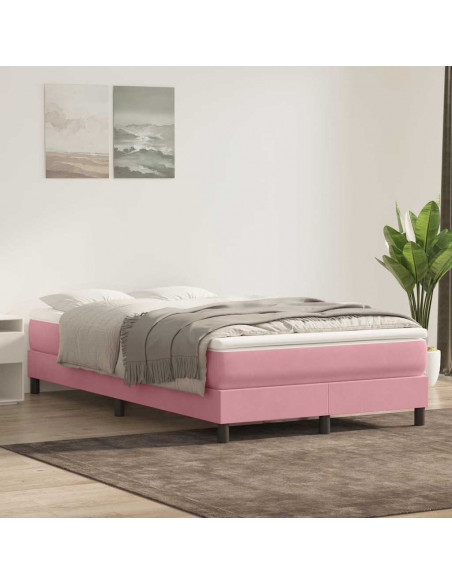 Giroletto a Molle senza Materasso Rosa 120x210 cm in Velluto